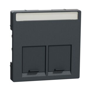 Zentralplatte für Schneider Electric-Connector 2fach, anthrazit, System M, Merten MEG4574-0414