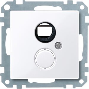 Zentralplatte für BNC/TNC-Buchse, aktivweiß glänzend, System M, Merten 469125