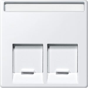 Zentralplatte für Schneider Electric-Connector 2fach, polarweiß, System M, Merten MEG4574-0419