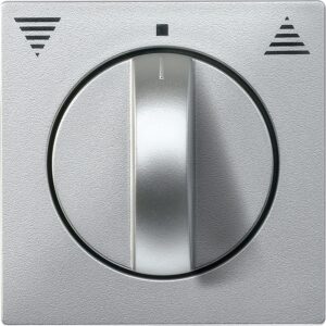 Zentralplatte für Rollladen-Tast-Rastschalter-Einsatz, aluminium, System M, Merten 569860
