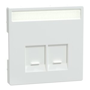 Zentralplatte für Schneider Electric-Connector 2fach, Lotosweiß, System Design, Merten MEG4574-6035