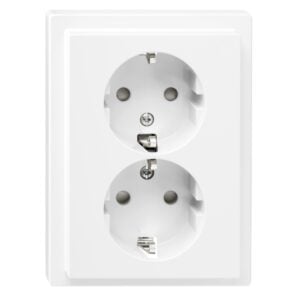 SCHUKO-Doppel-Steckdose, BRS, Steckklemmen, polarweiß, ARTEC, Merten MEG2420-5019