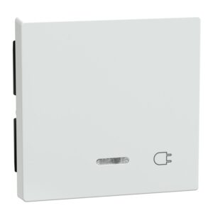 Wippe mit Kontrollfenster und Aufdruck Steckdose, aktivweiß glänzend, System M, Merten 435225
