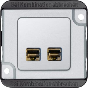 Panzer Actassi Anschlussmodul RJ45, 2fach, mit Zentralplatte, Merten MEG4576-7022
