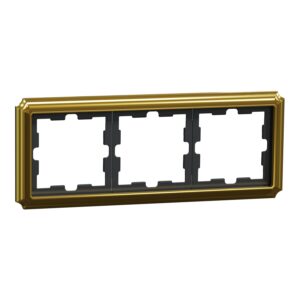 D-Antik Metallrahmen, 3-fach, 24k gold, Merten MEG4030-4741