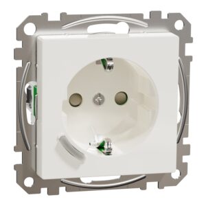 Connected SCHUKO-Steckdose 16A, System M, Thermoplast brillant, Polarweiß glänzend, Merten MEG2380-0319
