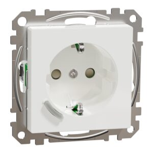 Connected SCHUKO-Steckdose 16A, System M, Thermoplast brillant, Aktivweiß glänzend, Merten MEG2380-0325