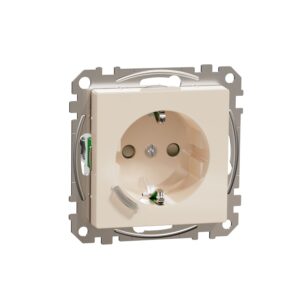 Connected SCHUKO-Steckdose 16A, System M, Thermoplast brillant, Weiß glänzend, Merten MEG2380-0344