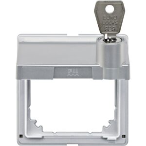 Zwischenring mit Klappd. und Schriftfeld, abschließbar, aluminium, AQUADESIGN, Merten 516360