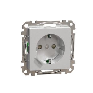 Connected SCHUKO-Steckdose 16A, System M, Thermoplast edelmatt, Aluminium, Merten MEG2380-0460