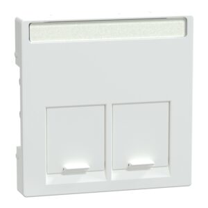 Zentralpl. f. Schneider Electric-Connector 2fach, aktivweiß glänzend, System M, Merten MEG4574-0325