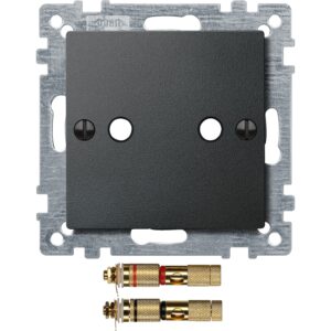 Zentralplatte mit High-End Lautsprecher-Steckverbinder, anthrazit, System M, Merten 469314