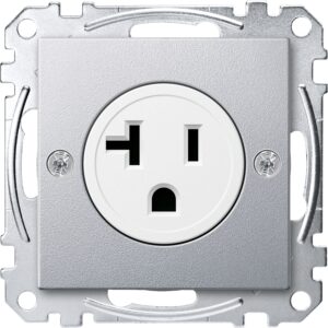 USA-Steckdosen-Einsatz, 20 A, aluminium, System M, Merten MEG2156-0460