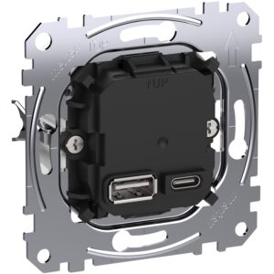 USB Ladestation-Einsatz Typ A+C mit Power-Delivery-Technologie und 45W Ladeleistung, Merten MEG4366-0120