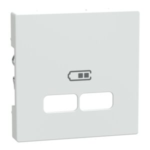 Zentralplatte für USB Ladestation-Einsatz, polarweiß glänzend, System M, Merten MEG4367-0319