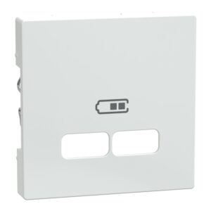 Zentralplatte für USB Ladestation-Einsatz, aktivweiß glänzend, System M, Merten MEG4367-0325