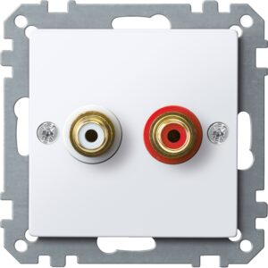 Steckdose für Audio Anschluss, aktivweiß glänzend, System M, Merten MEG4350-0325