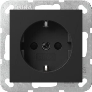 SCHUKO-Steckd. SP o.Kr. SRK System 55 Schwarz m Gira 4383005