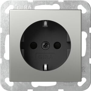 SCHUKO-Steckd. SP o.Kr. SRK System 55 Edelstahl Gira 4383600