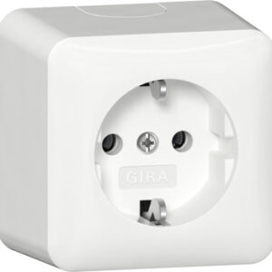 SCHUKO-Steckd. + Montagepl. AP Reinweiß Gira 444013