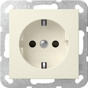 SCHUKO-Steckd. SP PE 6 mm² System 55 Cremeweiß Gira 498101