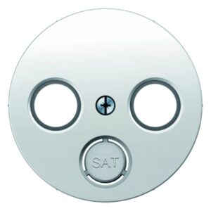 Zentralstück für Antennen-Steckdose 2- und 3Loch R.1/R.3/R.classic polarweiß, gl, Berker 12032089