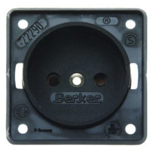 Steckdose ohne SK mit EBS ITG schwarz, Berker 9619405