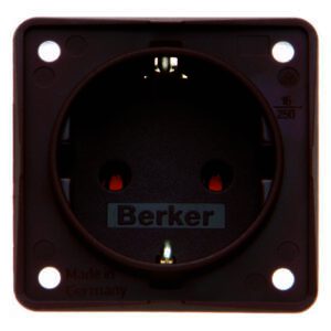Steckdose SCHUKO Integro Einsätze braun, Berker 947782501