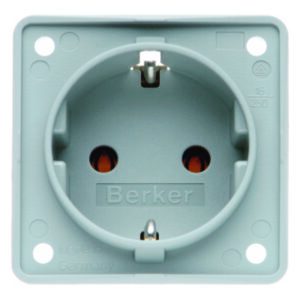 Steckdose SCHUKO Integro Einsätze grau, Berker 947782506
