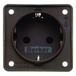 Steckdose SCHUKO eh BS braun matt, Berker 947792501