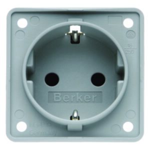 Steckdose SCHUKO eh BS grau matt, Berker 947792506