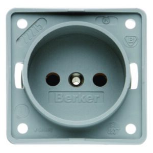 Steckdose ohne SK-Stift ITG eh BS grau, Berker 961942506