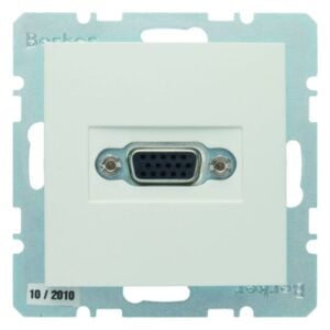 VGA Steckdose mit Schraub-Liftklemmen Berker S.1/B.3/B.7 polarweiß, matt, Berker 3315411909