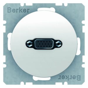 VGA Steckdose mit Schraub-Liftklemmen Berker R.1/R.3 polarweiß, glänzend, Berker 3315412089