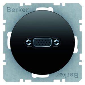 VGA Steckdose Berker R.1/R.3 schwarz, glänzend, Berker 3315402045