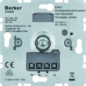 DALI Drehpot. Tunable white m. Netzt., Berker 2998
