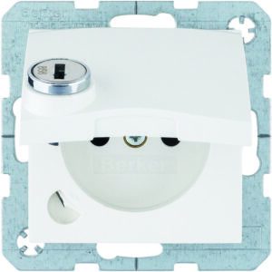 Steckdose m ES STK KD SLß S.1 pw gl, Berker 6765118989