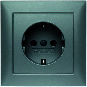 S.1 SSD mit voller Abdeckplatte, alu matt, Berker 47429939