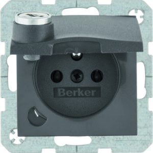 Steckdose m ES STKL KD SLß S.1 anth ma, Berker 6768111606