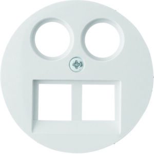 R.1 Zentralstück für UAE- & TV-Steckdose, polarweiß glänzend, Berker 14452089