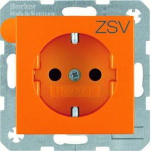 Steckdose SCHUKO m. EHBS S.1 orange matt, Berker 47231907