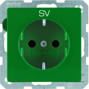Steckdose SCHUKO mit EHBS Q.x grün samt, Berker 47236003
