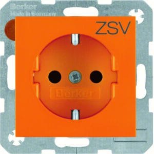 Steckdose SCHUKO m. EHBS S.1 orange glzd, Berker 47238907
