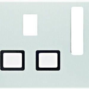 Zentralstück für Steckdosen, British Standard abschaltbar Berker K.5 Alu, Berker 3313077013