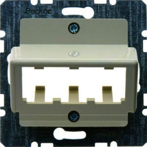 Zentralplatte für 3 MINI-COM Module Zentralplattensystem weiß, glänzend, Berker 142702