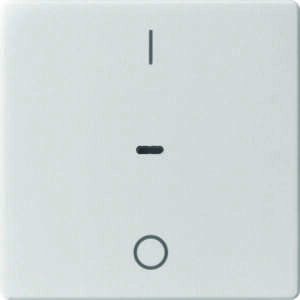 KNX Q.x Abdeckung für Tastsensor Modul mit I/O Symbol 1fach polarweiß samt, Berker 80962229