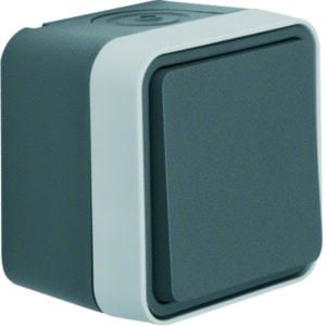 Wechselschalter AP Berker W.1 grau/lichtgrau matt, Berker 30763505 / WNC011