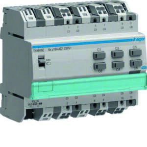 KNX Schaltaktor 6fach 16 A C-Last mit Stromerk. REG Hager HTYA606E