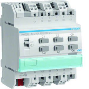 KNX Schalt-/Jalousieaktor 6/3fach 16 A REG Hager HTYA606C