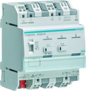 KNX easy Univ.-/Dimmaktor 2fach 300 W REG Hager HTXA662AN